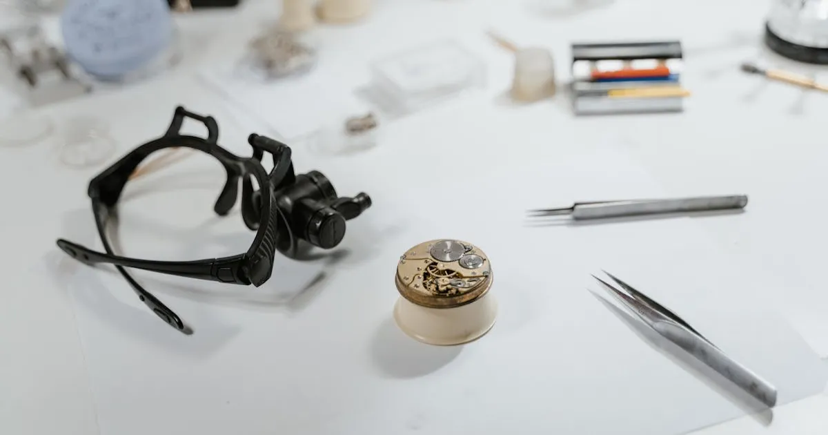 精巧な機械式時計のムーブメント