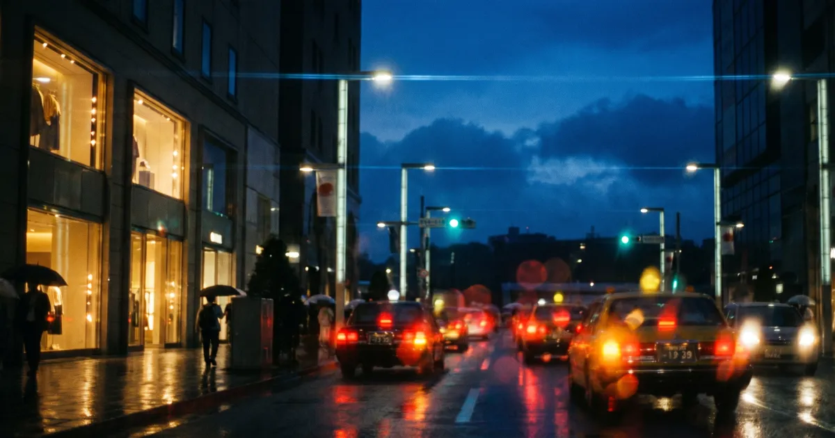 銀座のラグジュアリーブティック街並み
