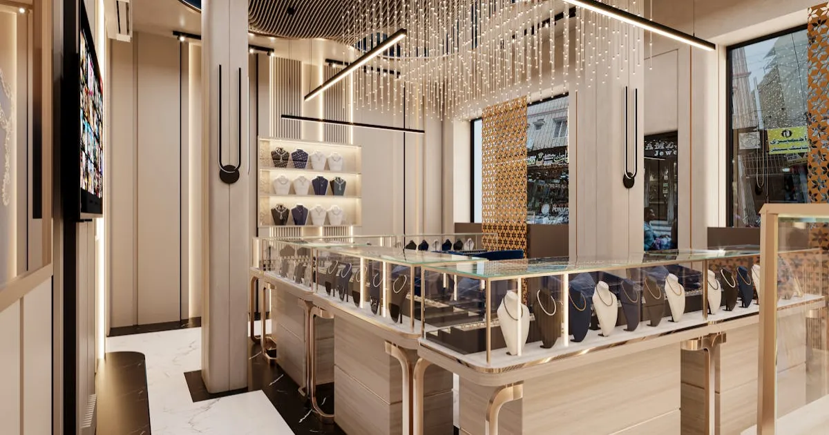高級ジュエリーブティックの優美な内装